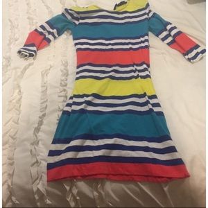 French Connection Quarter Sleeve Striped Dress